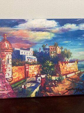 Vintage Oil Painting Impressionism Print on Wood By Sunny PR 8x10 Signed